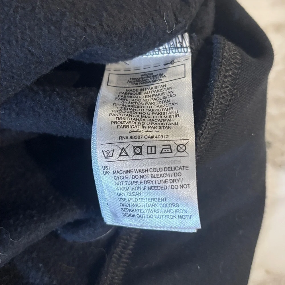 Adidas OG Men's Black Hoodie with White Accents
